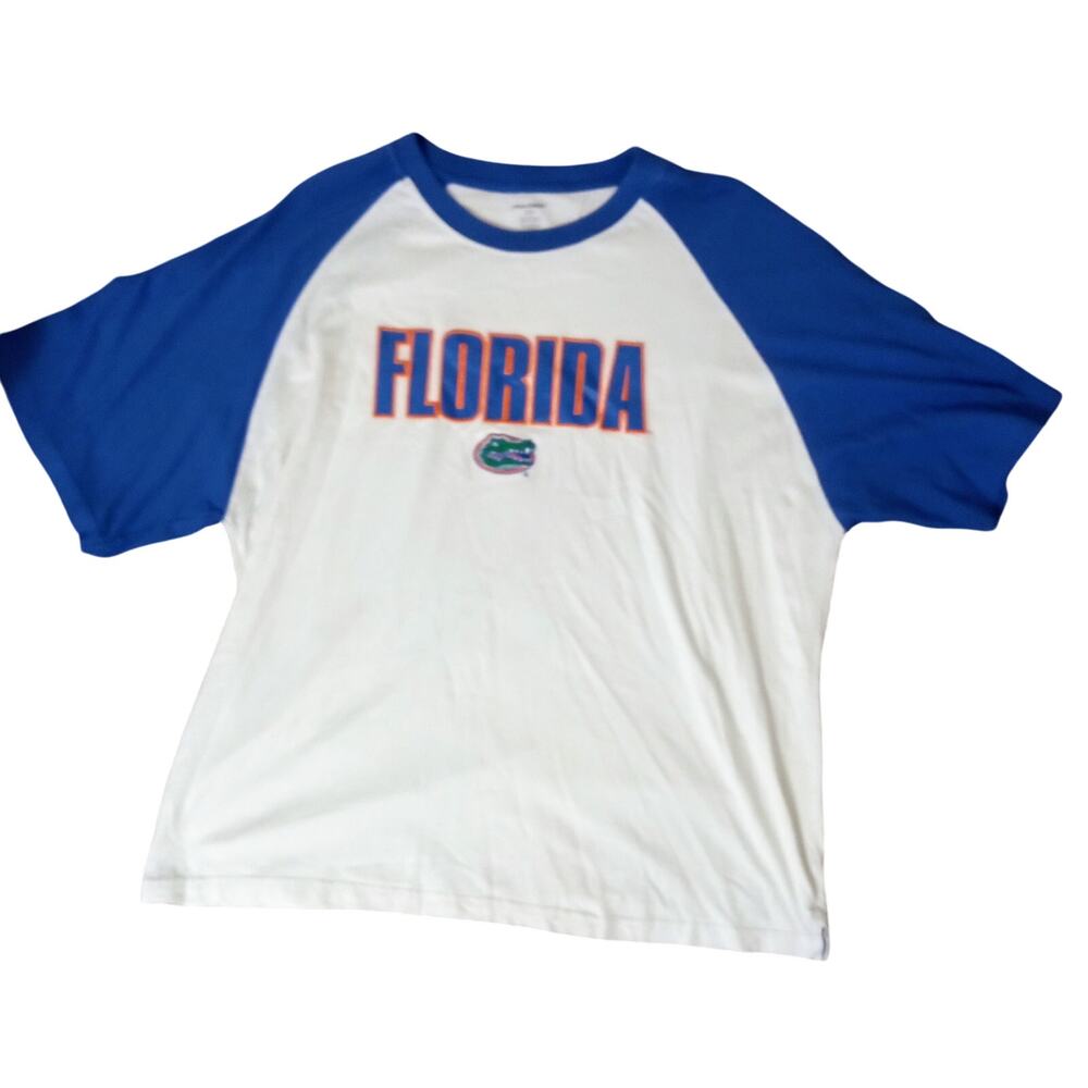 Florida Gators x Pro Edge Raglan Sleeve Tee Shirt White Blue Collegiate SZ XXL